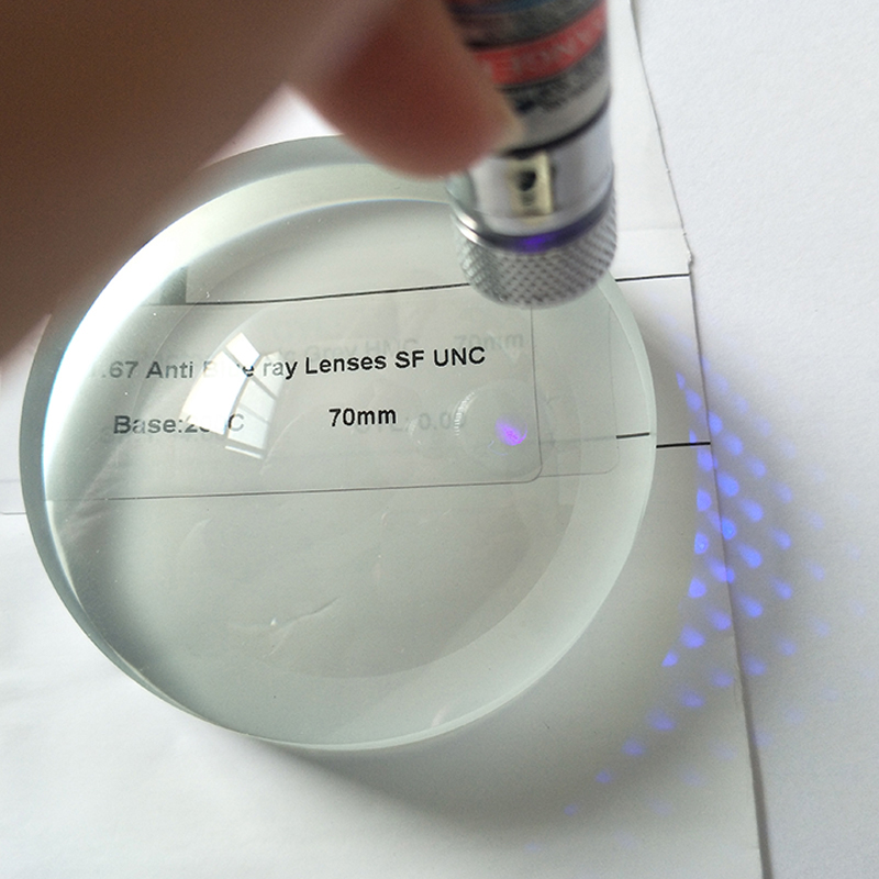 1,67 félkész kék blokk, egylátó lencse